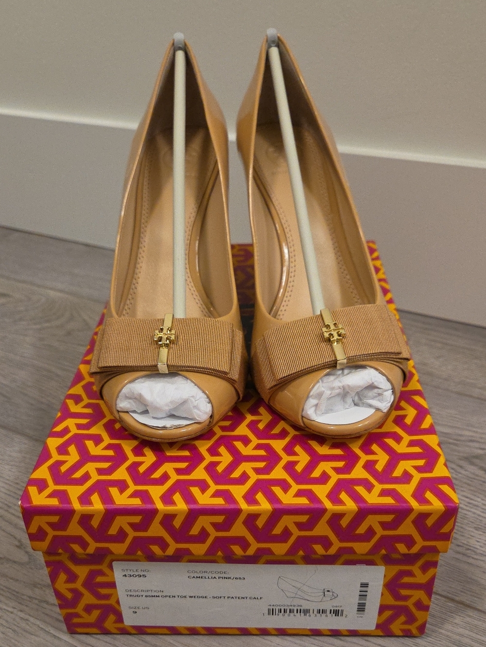 Tory Burch Open-Toe Wedge Camellia Pink
